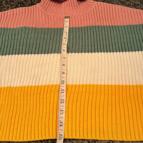Awoo stripped ribbed cropped turtleneck NWT M - Picture 8 of 10